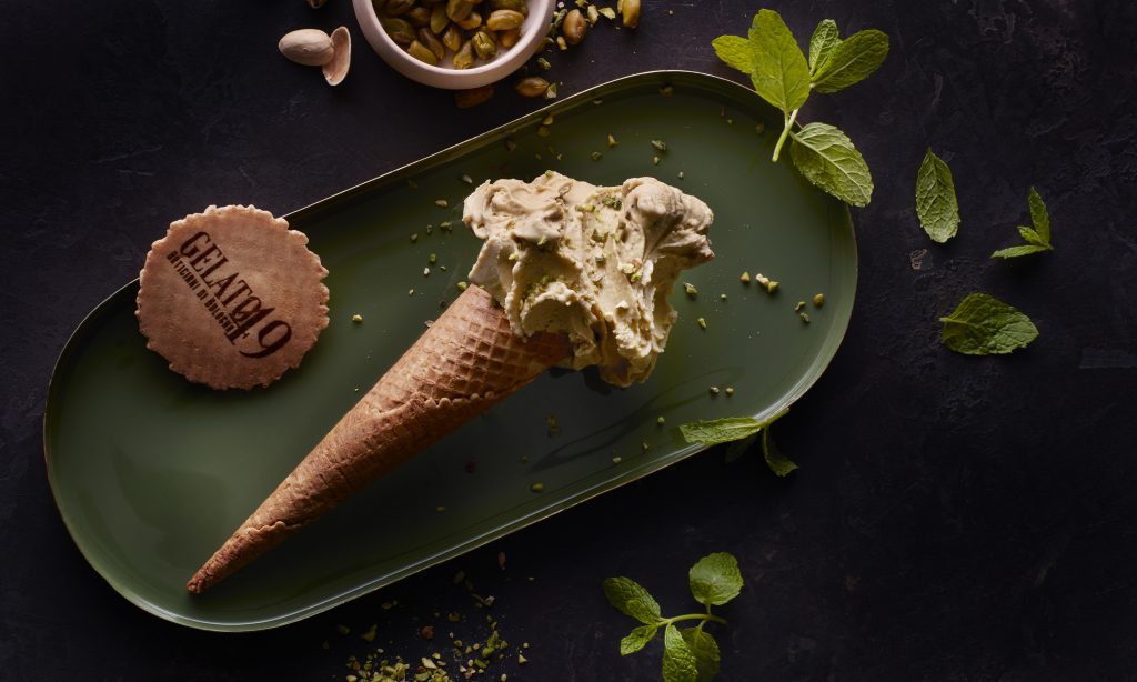 Hörnchen mit Pistazie Eis von Gelato49